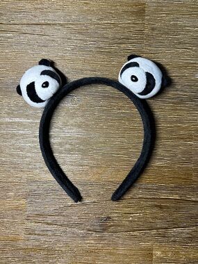 Hand Crafted Black and White Panda Ear Headband